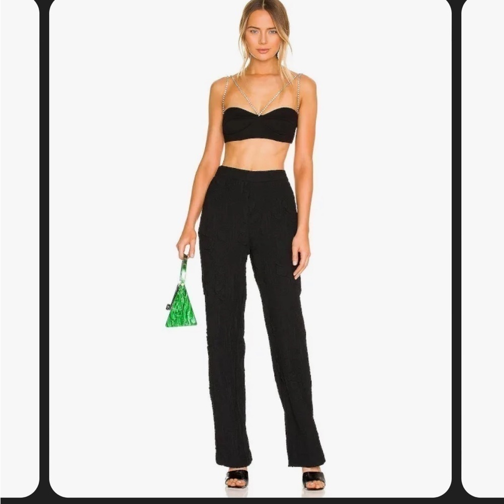 NBD Lilah Crop Top Size Medium Black - Picture 2 of 8